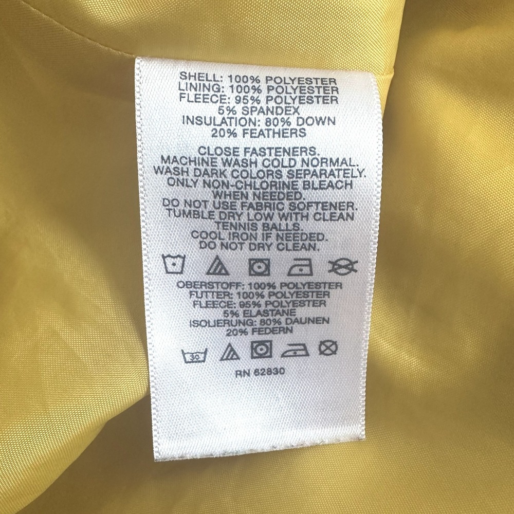 Lands' End Mustard Yellow Quilted 80% Down Puffer Vest Size M 10-12 Zip *READ - Picture 6 of 9